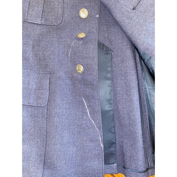 USAF Air Force Mens Staff Sergeant Blue Wool Military Uniform Jacket 40L Vintage - Picture 8 of 12